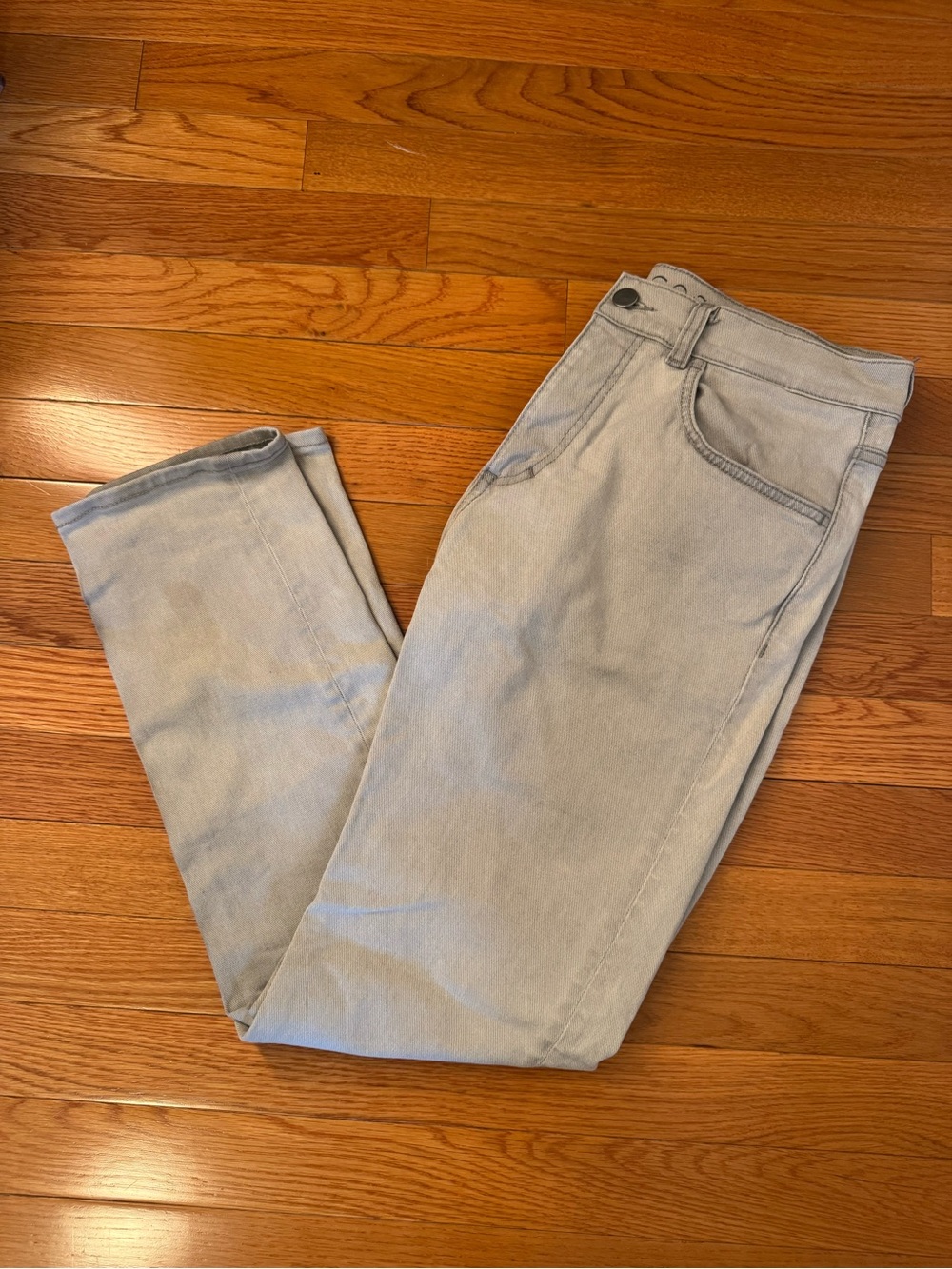 COS Slim Fit Jeans Pants 30x30 Light Gray Stone Wash Mid Rise